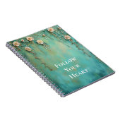 Romantische Aquamarin Blush Pink-Blume Notizblock (Rechte Seite)