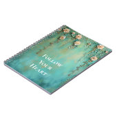 Romantische Aquamarin Blush Pink-Blume Notizblock (Linke Seite)