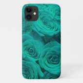 Romantische aquamarin-grüne Rose Case-Mate iPhone Hülle (Rückseite)