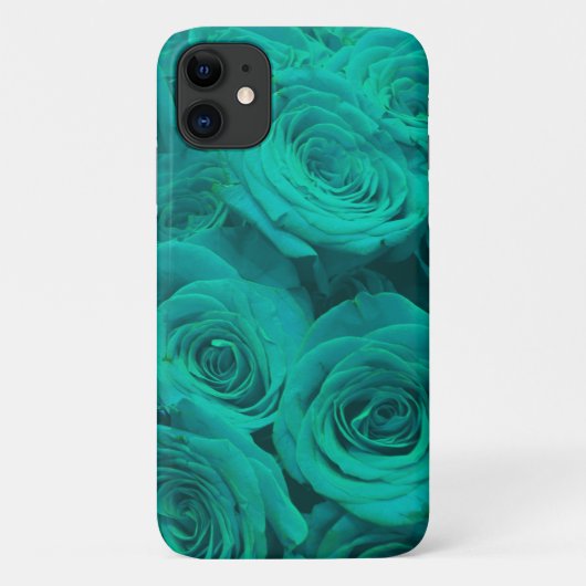 Romantische aquamarin-grüne Rose Case-Mate iPhone Hülle (Rückseite)