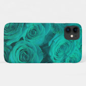 Romantische aquamarin-grüne Rose Case-Mate iPhone Hülle (Rückseite (Horizontal))