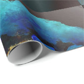 Romantische aquamarine Blumenbemalung Geschenkpapier (Rolleneckpunkt)