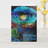 Romantische aquamarine Blumenbemalung Karte (Gelbe Blume)