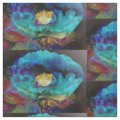 Romantische aquamarine Blumenbemalung Stoff (Nahaufnahme)