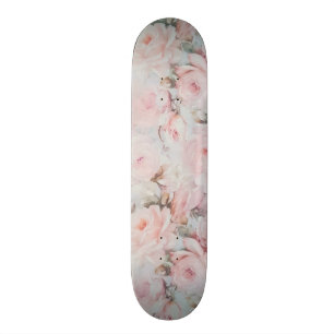Romantische aquamarine elegante Rosen-Blumen des Skateboard
