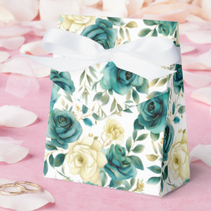Romantische Aquamarine grüne Creme Rose Blumen Geschenkschachtel