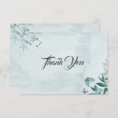 Romantische aquamarine Schmetterlinge Blätter bota Dankeskarte (Vorne/Hinten)