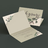 Romantische Aquarell Blätter Hochzeit danke Karte