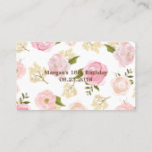 Romantische Aquarell-Blume-Escort-Karte - CUSTOM Platzkarte (Rückseite)