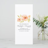 Romantische Aquarell-Blume Hochzeitsprogramme Programm (Stehend Vorderseite)