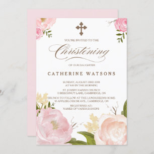 Romantische Aquarell-Blume und Kreuzweiden Einladung