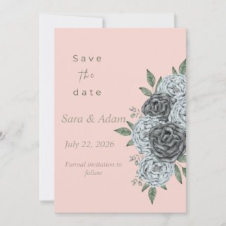 Romantische Aquarell-Blumen-Save-the-Date Save The Date