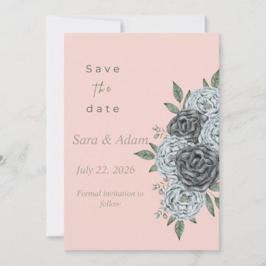 Romantische Aquarell-Blumen-Save-the-Date Save The Date (Vorderseite)