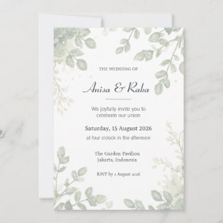Romantische Aquarell-Botanik-Hochzeitseinladungen