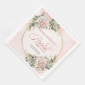 Romantische Aquarell-Hellrosa-Eukalyptus-Hochzeit  Serviette (Ecke)