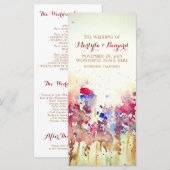 romantische Aquarell-Hochzeitsprogramme - Herbstbl Programm (Vorne/Hinten)