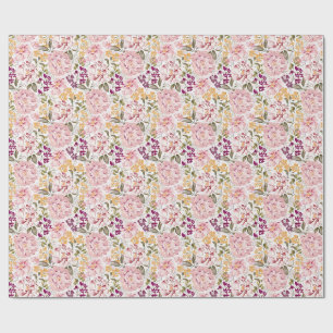 Romantische Aquarell-Rosa Pfingstrose Floral Geschenkpapier