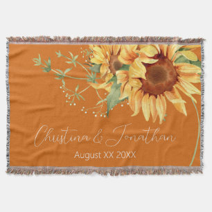 Romantische Aquarell-Sonnenblumen auf verbranntem Decke