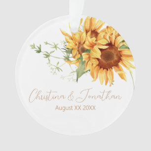 Romantische Aquarell-Sonnenblumen Ornament
