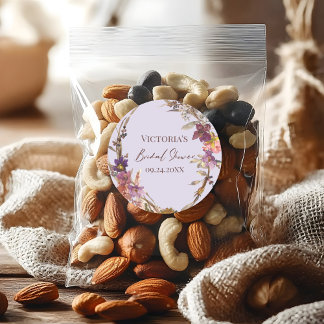 Romantische Aquarell-Wildblume Bridal-Aufkleber Runder Aufkleber