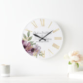 Romantische Aquarellanemonen Große Wanduhr (Zuhause)