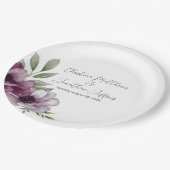 Romantische Aquarellanemonen Pappteller (Schrägansicht)