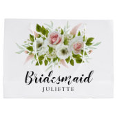 Romantische Aquarellbäder Rose Blumenbräune Große Geschenktüte (Rückseite)