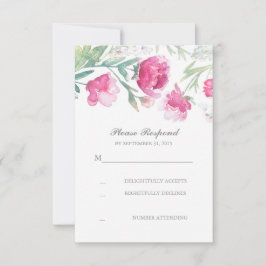 Romantische Aquarellbäume Hochzeit RSVP Karte