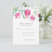 Romantische Aquarellbäume Hochzeit RSVP Karte (Stehend Vorderseite)