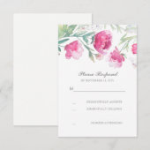 Romantische Aquarellbäume Hochzeit RSVP Karte (Vorne/Hinten)