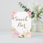Romantische Aquarellbilder Blume Snack Bar Postkarte (Stehend Vorderseite)