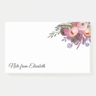 Romantische Aquarellblume Boho Blumenstrauß Person Post-it Klebezettel