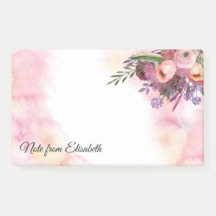 Romantische Aquarellblume Boho Blumenstrauß Person Post-it Klebezettel