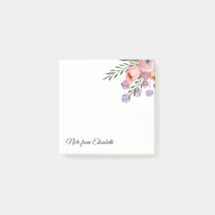 Romantische Aquarellblume Boho Blumenstrauß Person Post-it Klebezettel