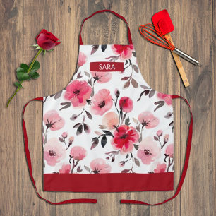 Romantische Aquarellblume Schürze nahtlos rosa