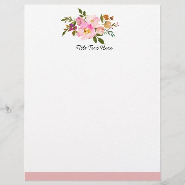 Romantische Aquarellblüte, Briefkopf (Vorderseite)