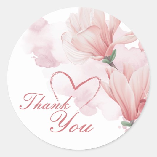 Romantische Aquarellblüte Runder Aufkleber (Vorderseite)