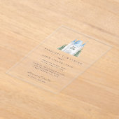 Romantische Aquarellburg Hochzeit Acryleinladungen (Ablage )