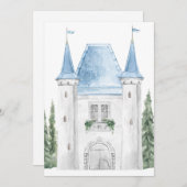 Romantische Aquarellburg Hochzeit Einladung (Vorne/Hinten)