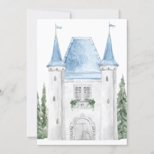 Romantische Aquarellburg Hochzeit Einladung
