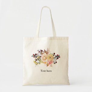 Romantische Aquarellfarben-Blume, böhmisch-blumenr Tragetasche