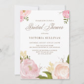 Romantische Aquarellfarben Blume Brautparty laden  Einladung (Vorderseite)