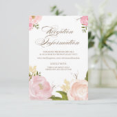 Romantische Aquarellfarben-Blume Empfang-Karte Begleitkarte (Stehend Vorderseite)