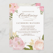 Romantische Aquarellfarben Blume Foto feiern Einladung (Vorne/Hinten)