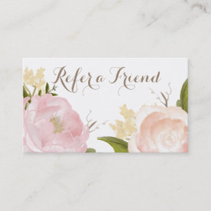 Romantische Aquarellfarben Blume Freundschaftskart Empfehlungskarte