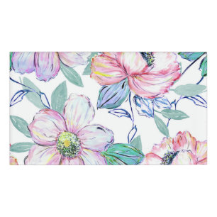 Romantische Aquarellfarben Blume Handmalerei Namenschild