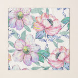 Romantische Aquarellfarben Blume Handmalerei Schal<br><div class="desc">Dieses böhmische und romantische große Aquarellgarten mit florentinem Design,  Aquarellblüten,  Blätter und anderen Blume,  nahtlose Musterillustrierung über einen schlichten,  weißen Hintergrund. Aus Rot,  Hellkorallen,  Violett,  Grün,  Gelb,  aquamarin,  Blau,  Schwarz,  Grau und Weiß. Ein wunderschöner Trend,  originelle Kreativkunst,  glamourös,  elegant,  feminin,  handgemalt,  perfekt für den Alltag oder die Wohngestaltung.</div>