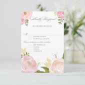 Romantische Aquarellfarben-Blume Hochzeit von RSVP (Stehend Vorderseite)