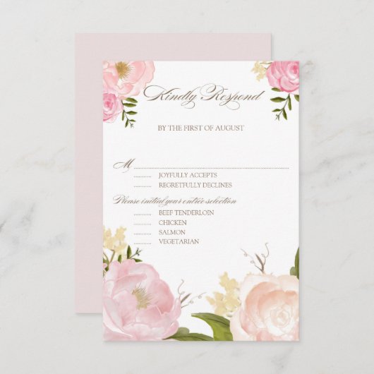 Romantische Aquarellfarben-Blume Hochzeit von RSVP (Vorne/Hinten)