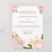 Romantische Aquarellfarben-Blume Hochzeitsfeiern I Einladung (Vorne/Hinten)